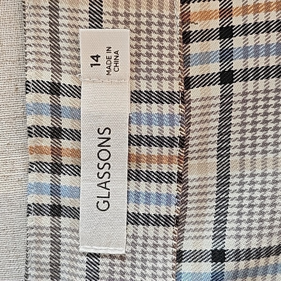 GLASSONS Plaid Pleated Mini Skirt Light Academia Size 14 - Picture 6 of 12